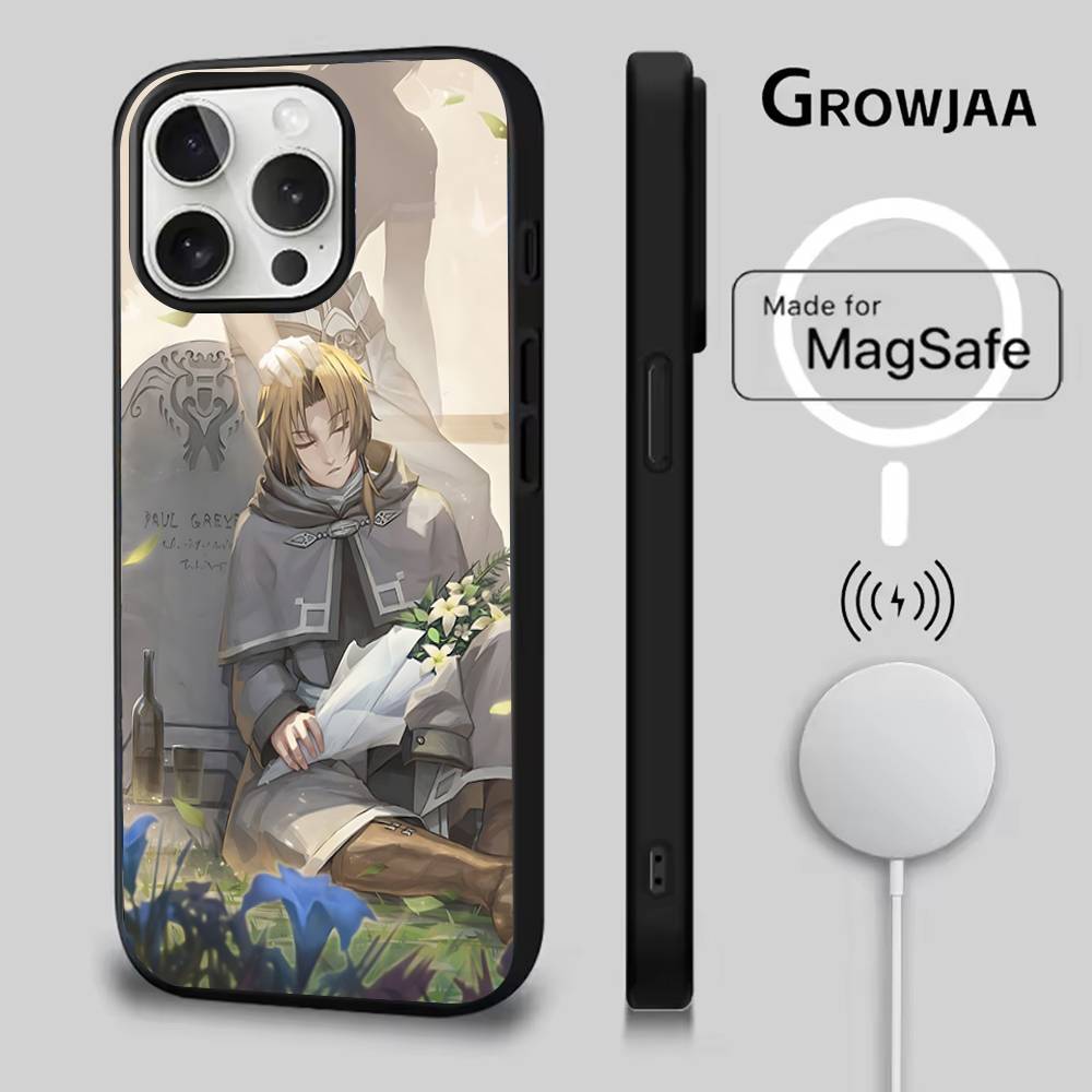 Mushoku Tensei Jobless Reincarnation Чехол для iPhone 17,16,15,14,13,12,11,Pro,Max,Plus,Mini,SE4,E Магнитный Magsafe Беспроводная зарядка
