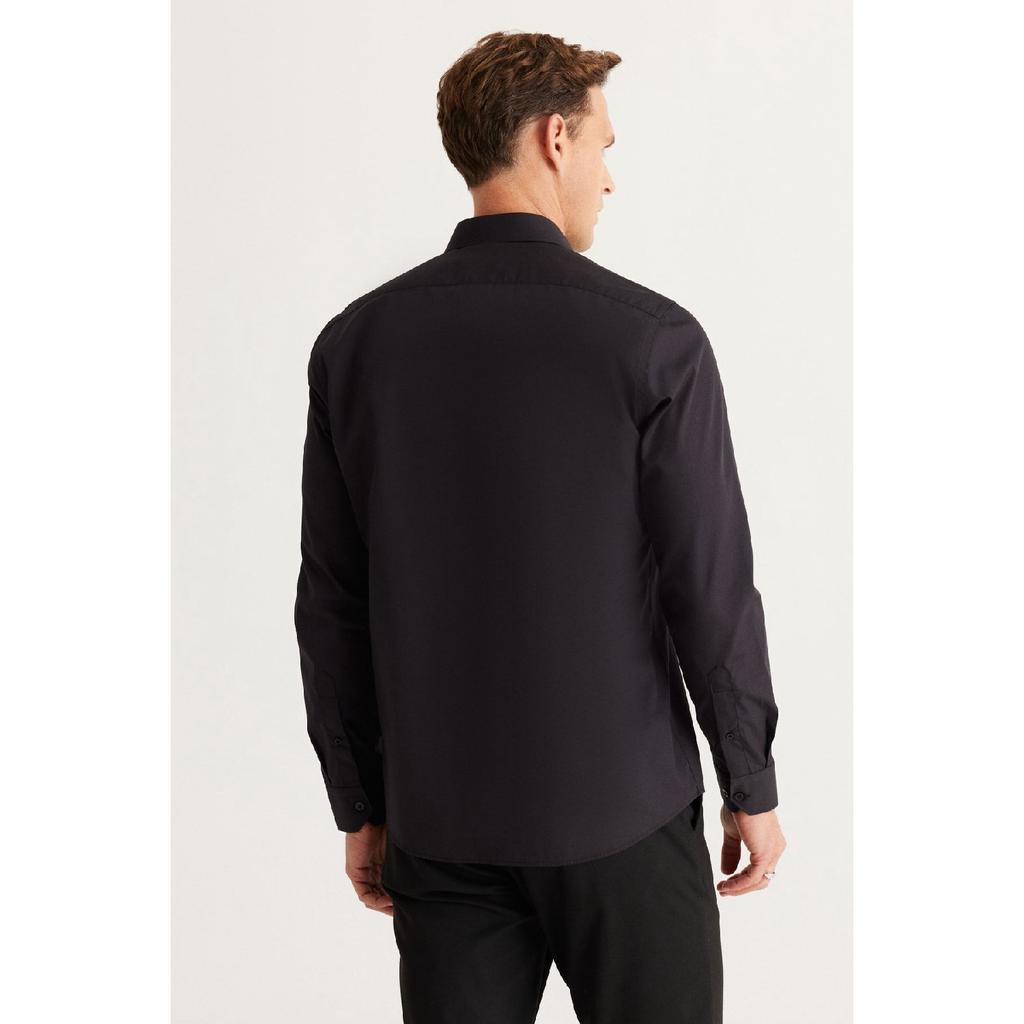 Men's White Easy-iron Slim Fit Slim Fit Classic Collar Cotton Shirt