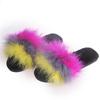 Fashion Mix Color Faux Fur Cotton Slippers for Women Fashion Open Toe Flats Slippers Woman Indoor Lightweight Non Slip Plush Slides Lady