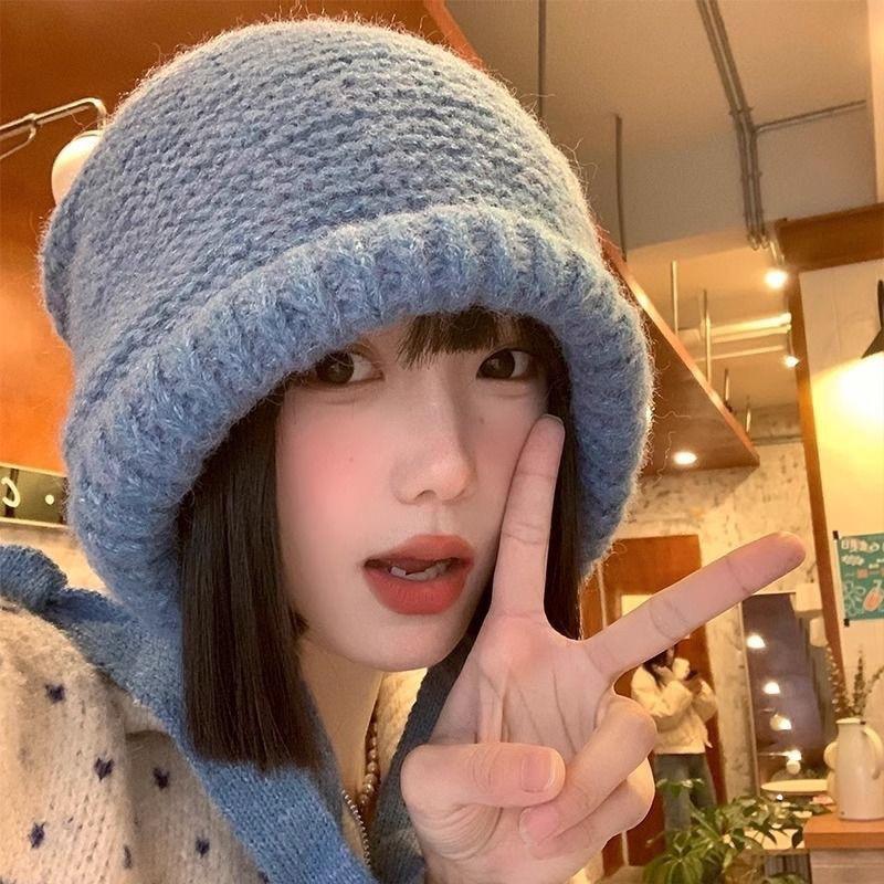 Зимняя балаклава шапка женский шарф интегрированная вязаная шапка мода высокий класс чувство сумка шляпа двойного назначения аксессуары