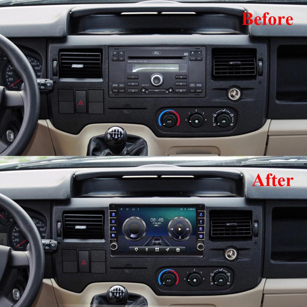Радио 2 Din Android автомобильный GPS-навигатор для Ford New Transit 2009-2019 с кнопочной ручкой мультимедийный плеер стерео аудио авто 1 + 16 ГБ