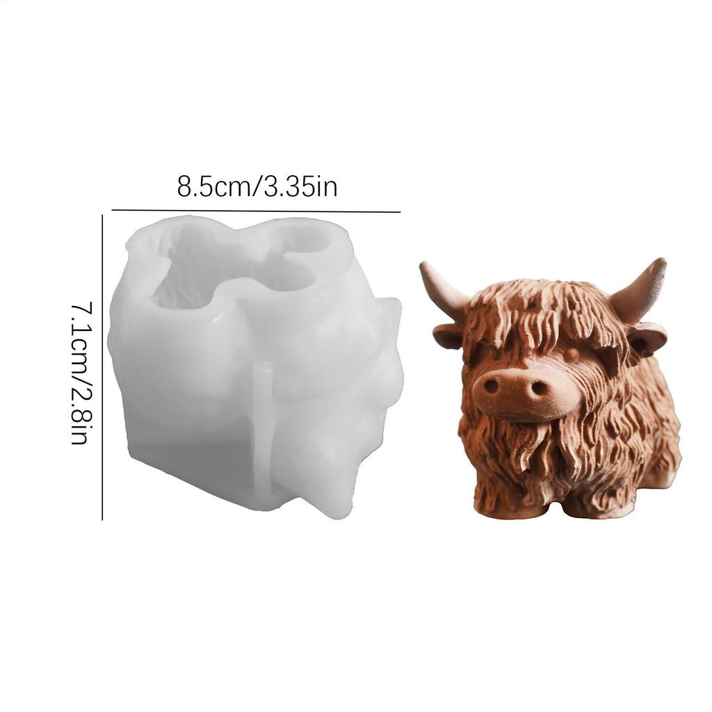 Силиконовая форма Корова Формы из смолы для фигурок 3D Гибкая термостойкая форма для свечей для льда Торта Поделок Выпечки Конфет Закусок