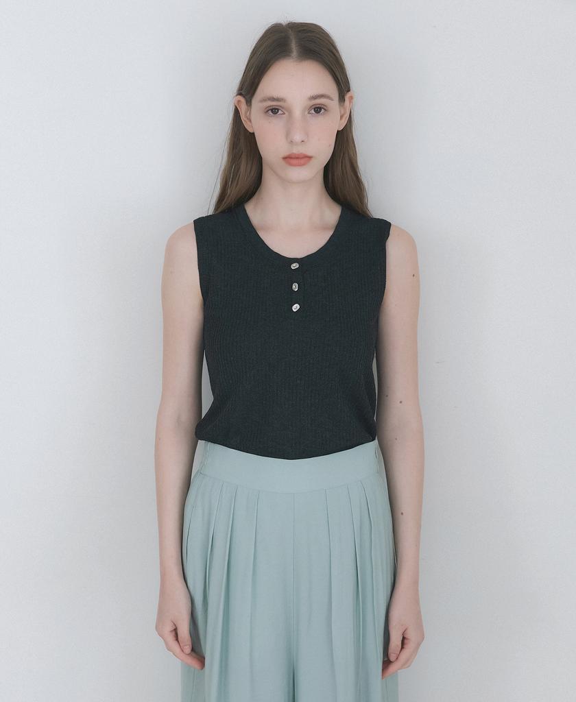 LAFELSORTOF Button Sleeveless Knit Top