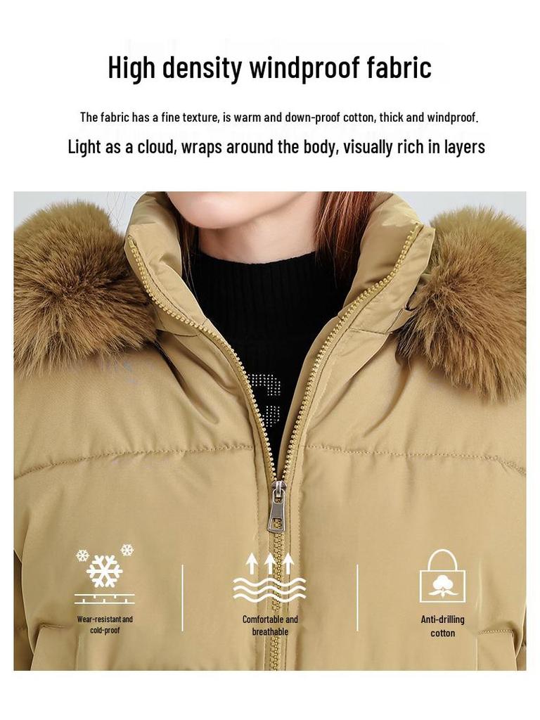 Женская зимняя мода 2025 года Короткая куртка с хлопковой подкладкой - Утепленное пальто с альтернативным пуху наполнителем