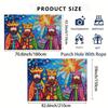 Three Kings Christmas Party Background | Festival Mixed Holiday Wall Decoration | No Electricity Required