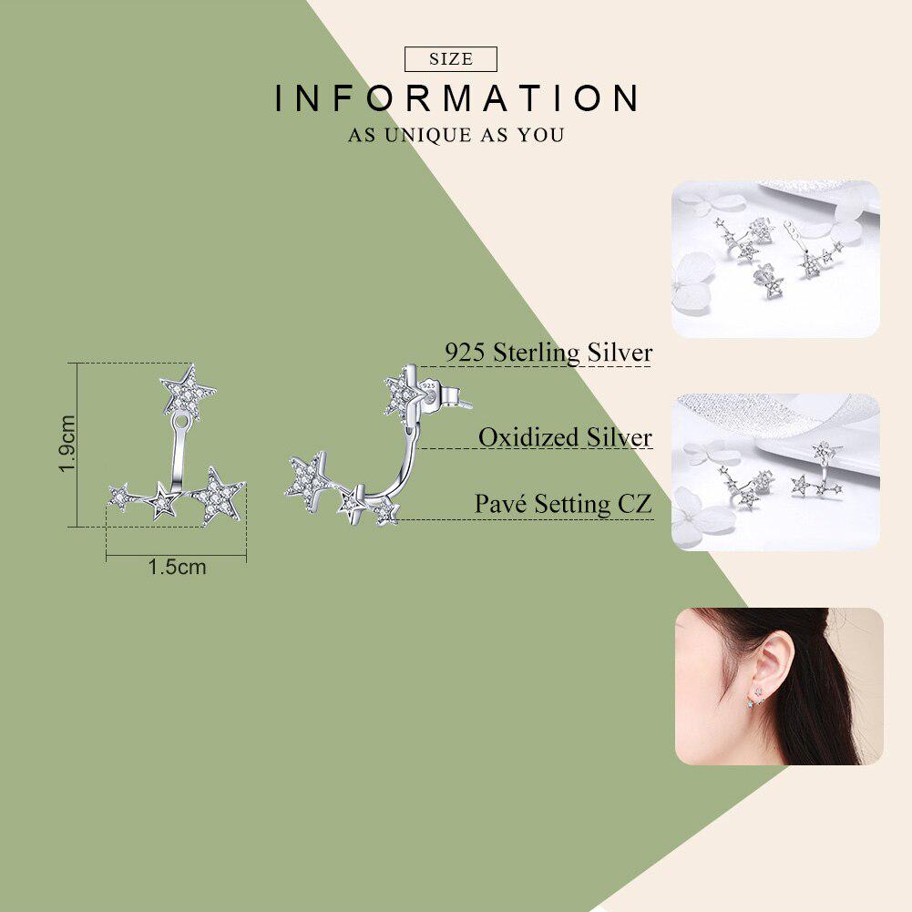 Аутентичные серьги BAMOER из стерлингового серебра 925 пробы с прозрачными цирконами и люминесцентными лампами