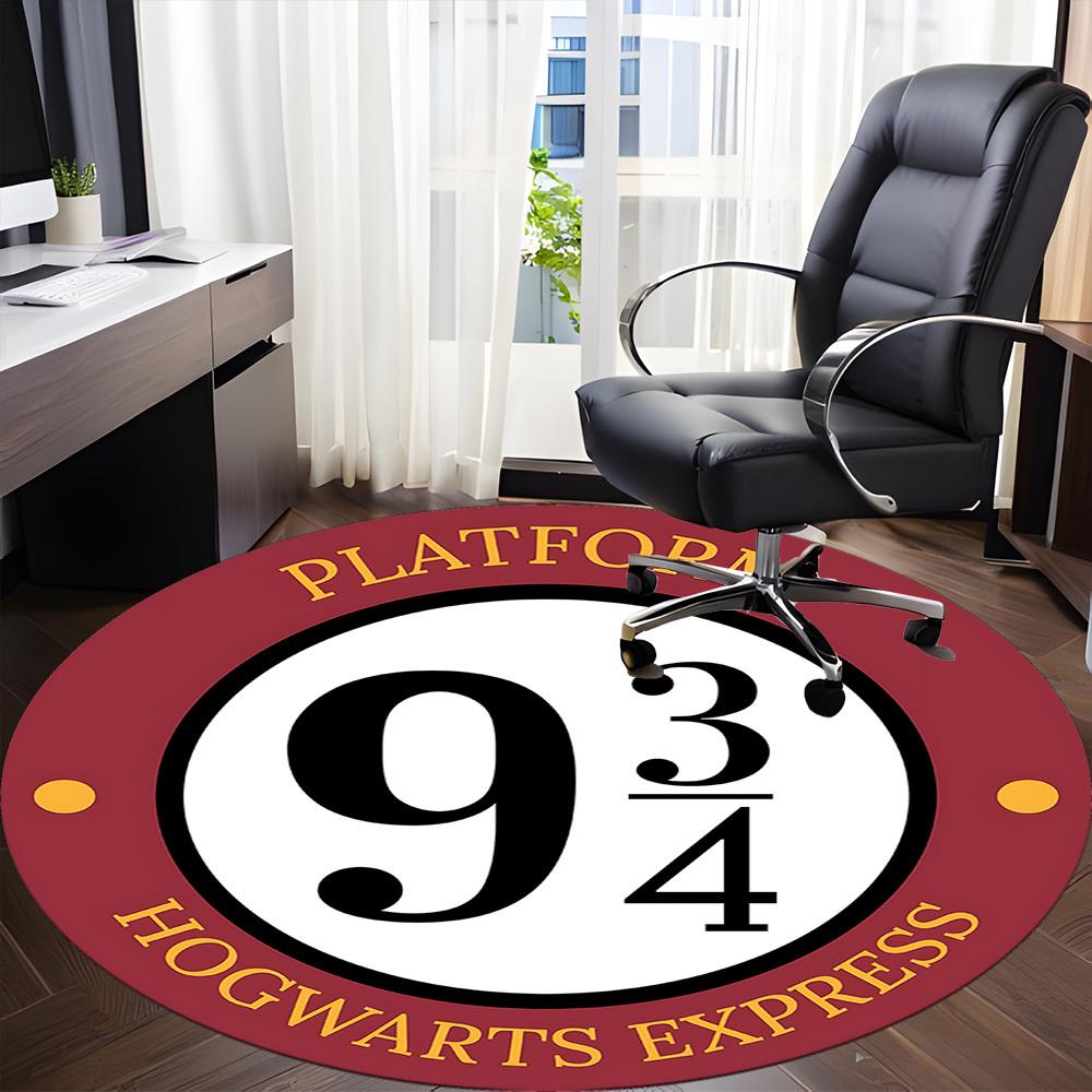 1pc Platform 9 3/4, Hogwarts Carpet, Round Non-Slip Durable Large Size Office Carpet, Suitable for Office yy250908020