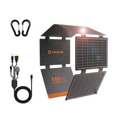 FlexSolar 60 Вт Складная солнечная панель Выход Солнечное зарядное устройство Солнечное зарядное устройство IP67 Водонепроницаемый Пыленепроницаемый Защита от землетрясений и стихийных бедствий Защита от отключения электроэнергии Для улицы