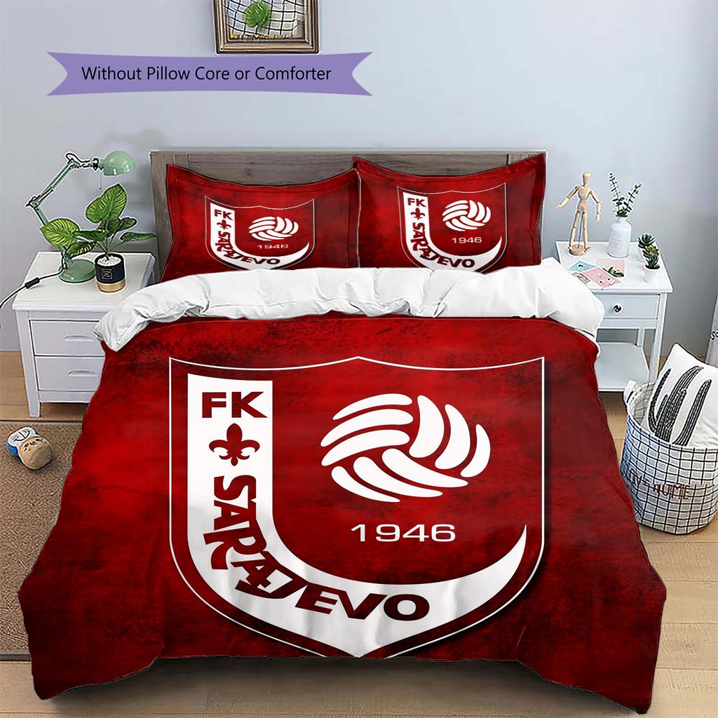 1946 Sarajevo FC Pattern Bedding Home Decoration Birthday & Festival Gift (1 * duvet cover + 2 * pillowcase, without core)