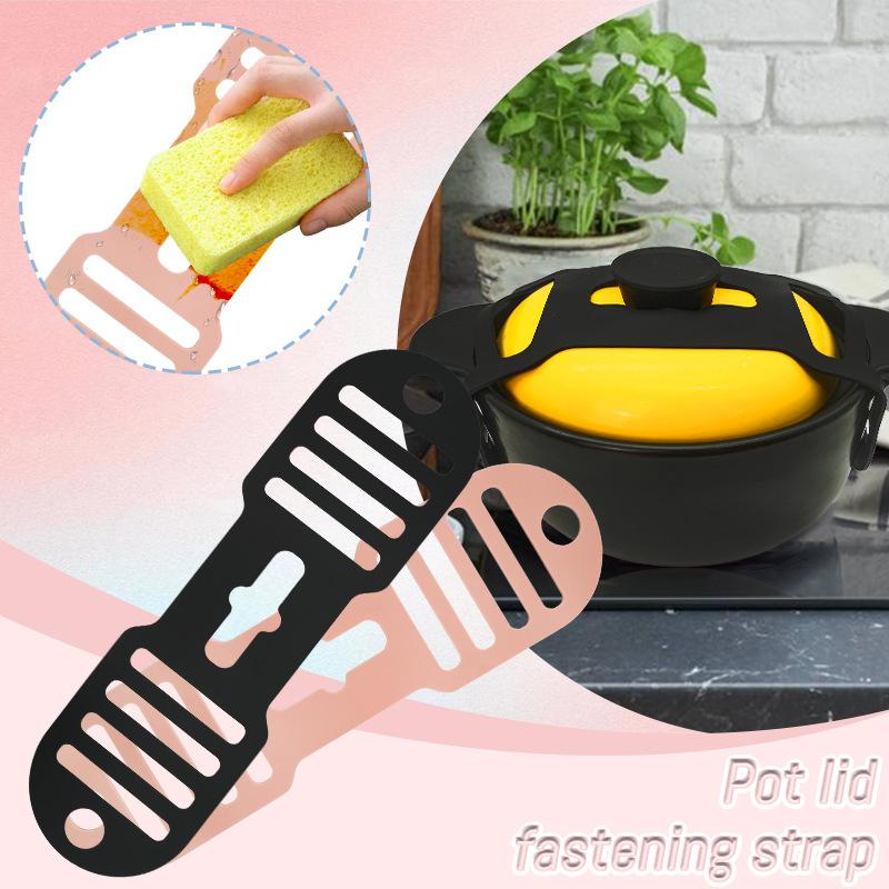 Lid Latch The Reusable Universal Lid Securing Strap for Crockpots, Casserole Dishes, Pots, Pans and More.Silicone Latch Strap