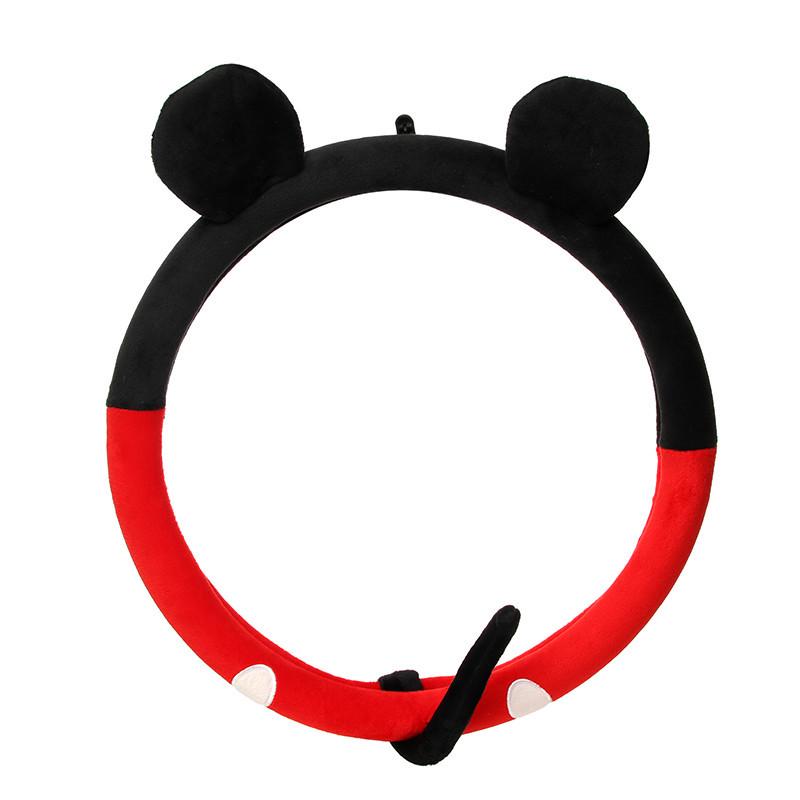 Minnie Mouse Car Steering Wheel Cover Cute Mickey Cartoon Plush Steering Covers Skin-Friendly Creative Car Accessory