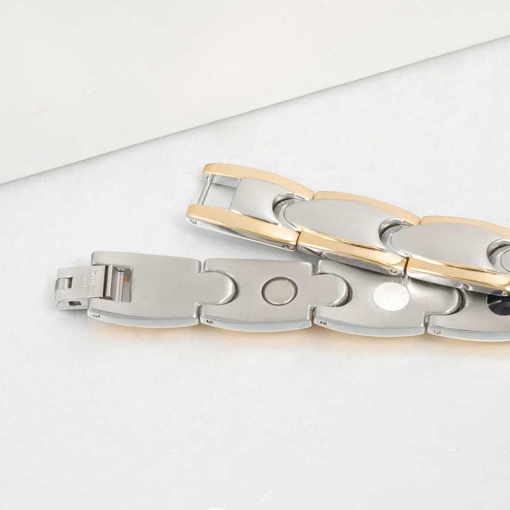 Ikuinen Magnetic Bracelet Men Stainless Steel Magnet Germanium Gold Chain Bracelet Male Christmas Bracelet for Men Jewelry