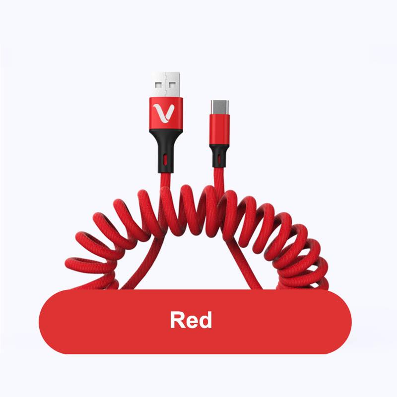 5A Micro USB Type C Кабель для быстрой зарядки 1,5 м Пружинный кабель для передачи данных для iPhone Зарядное устройство для Samsung Xiaomi Huawei