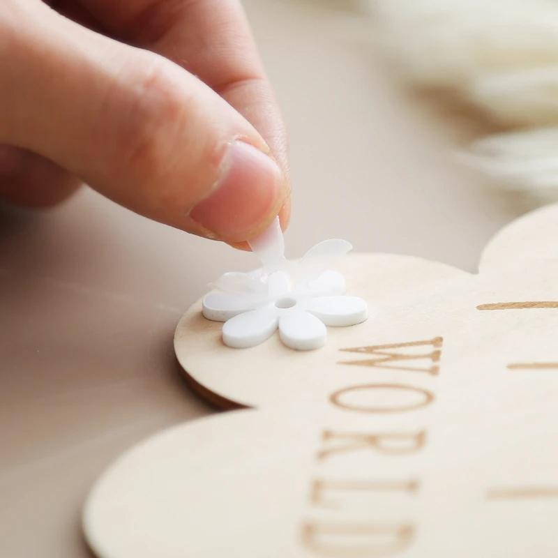 1 комплект деревянных карточек с месячными вехами для ребенка, в форме цветка, в виде карточки для записи, в подарок на день рождения новорожденному, в качестве сувенира, в качестве фотопринадлежностей для фотосъемки