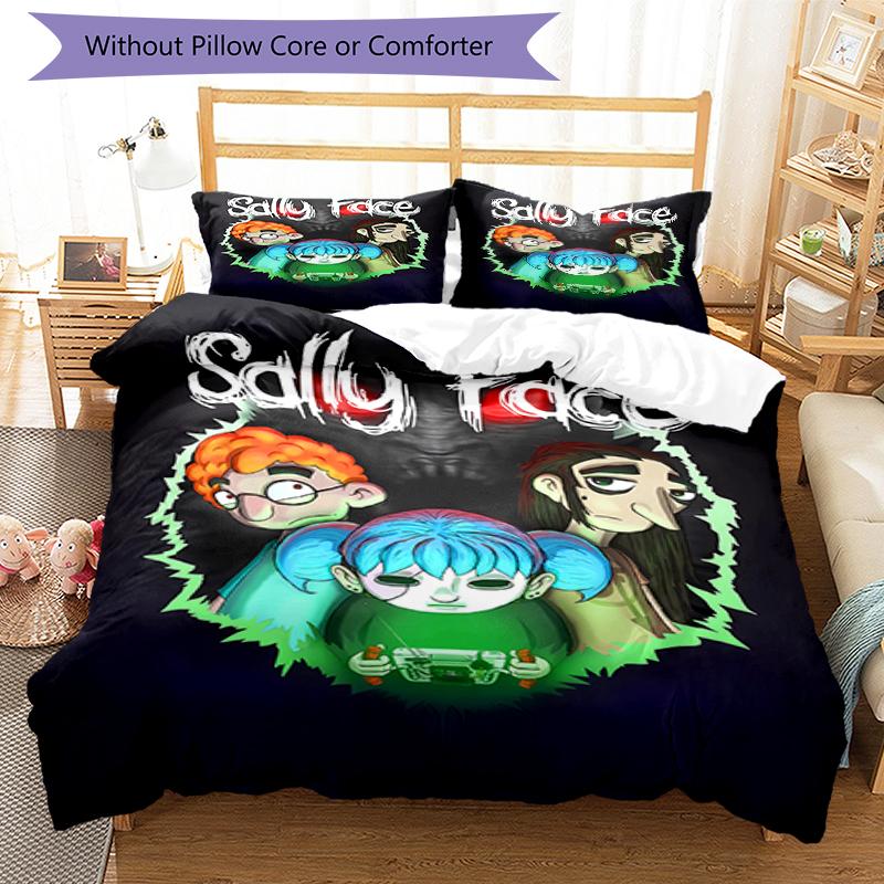 3pcs Sally Face1 pattern bedding set duvet cover set includes duvet cover &pillowcases, perfect all season bedroom decoration & gift