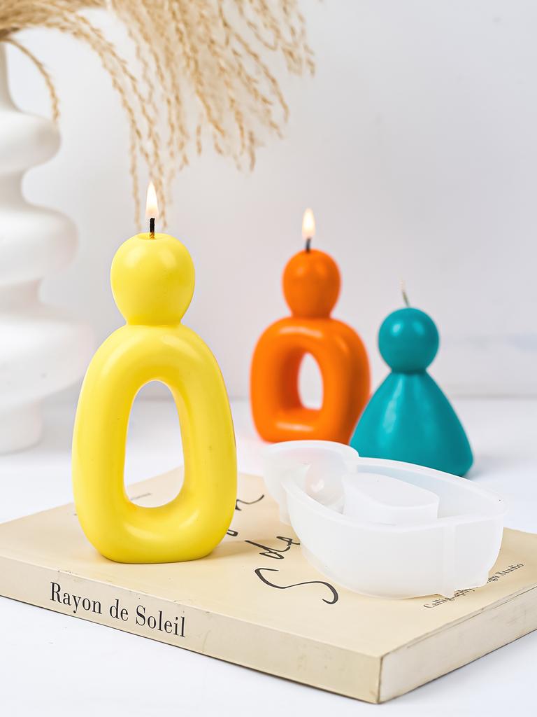 Hollow Abstract Family Ornament Silicone Mold DIY Nordic Art Statue Plaster Cement Molds Resin Candle Mould Tools Christmas Gift