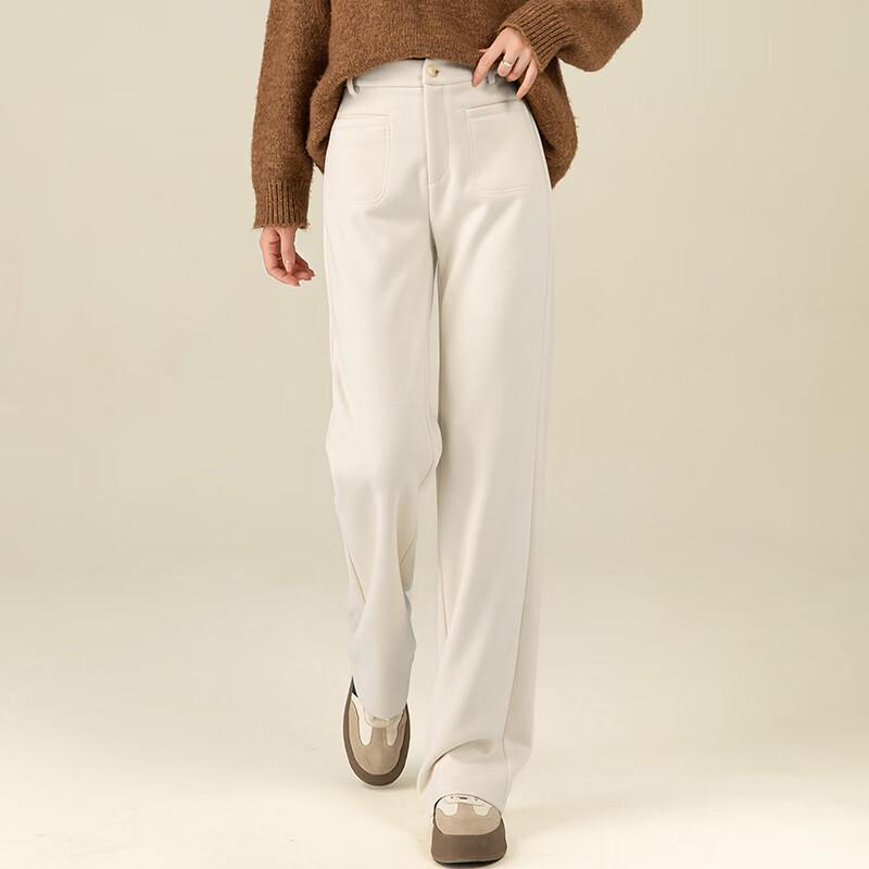 Fanzhen Women's Wide-Leg Wool Blend Trousers