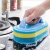 Household Cleaning Brush With Handle Dish Soap Bathroom Kitchen Tub Thicken Scrubbing Sponge Wipe Durable Tools Accessories Home