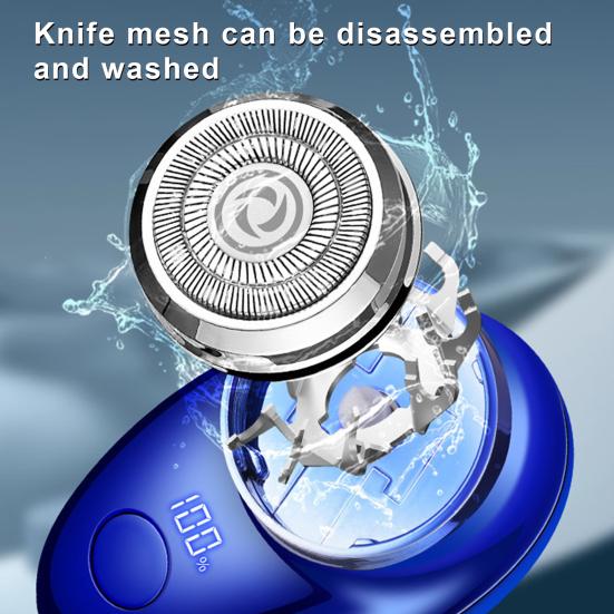 Мужская электробритва с цифровым дисплеем, USB перезаряжаемая мини-дисковая бритва для путешествий, портативный беспроводной триммер для волос, инструмент для удаления бороды, подарок парню