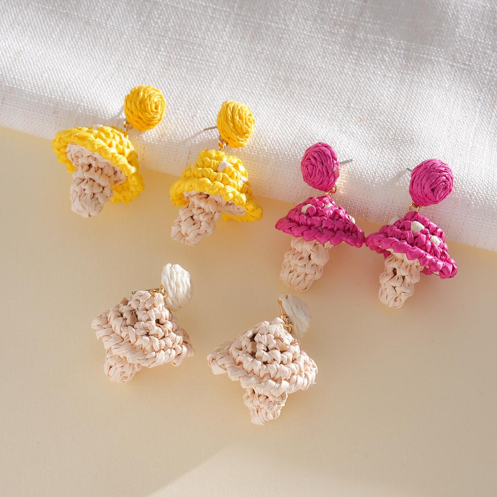 Серьги-иглы с грибами Lafite, ручная работа, серебряные, уникальный стиль для отпуска, модные, изысканные серьги