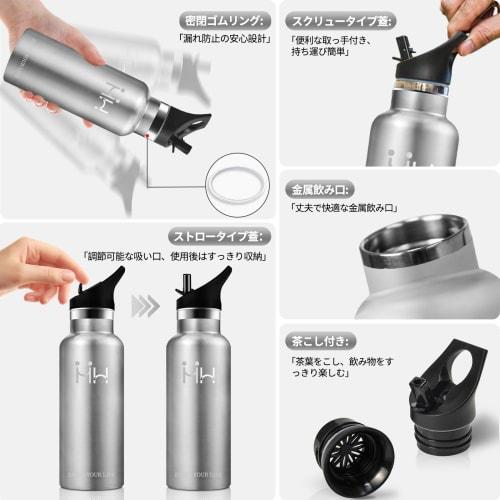 500ml Stainless Steel Water Bottle, Seamless, Easy to Clean, Suitable for Bicycles, Thermoses, Coffee, Carbonated Drinks, Stylish, Vacuum Insulated, K