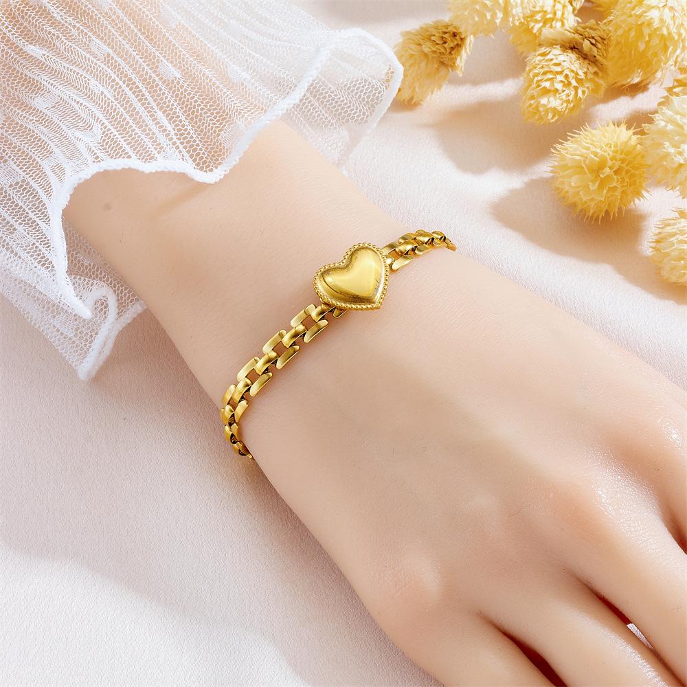 Meichen 18k Gold Non-Fading Titanium Steel Women's Fashion Bracelets - Simple, Versatile, Trendy European and American Style.