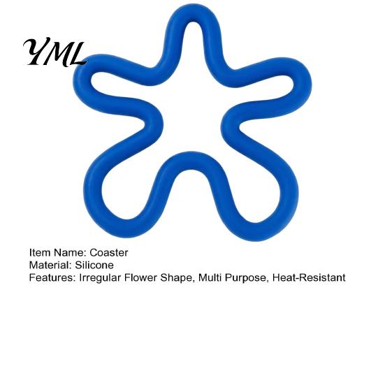 Multi Purpose Silicone Coaster Coaster, Irregular Flower Shape, Kitchen Countertop Protector, Non-slip Heat Proof Plate Mat Insulation Trivet for Hot