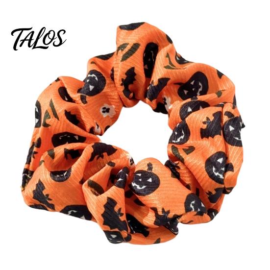 Резинки для волос на Хэллоуин, Высокоэластичные scrunchies, Мягкие эластичные резинки с дизайном: Привидение, Ведьма, Шляпа, Летучая мышь, Паутина, Плиссированная резинка для хвоста