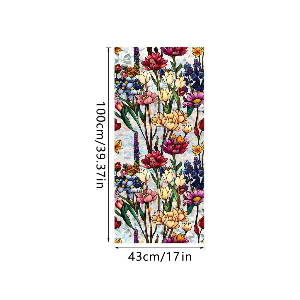 PVC Flower Window Electrostatic Stickers Privacy Protection Static Cling Decoration Reusable Glass Decals for Home Bathroom