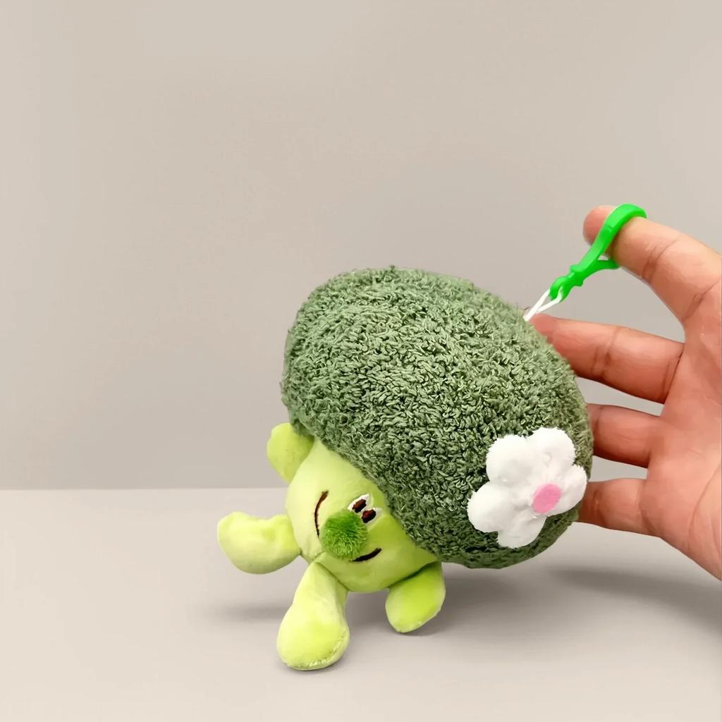 Cartoon Cute Fruit and Vegetable Plush Series Keychain Toy Peach Pear Cherry Doll Smiling Face Fruit Decoration Pet Gift