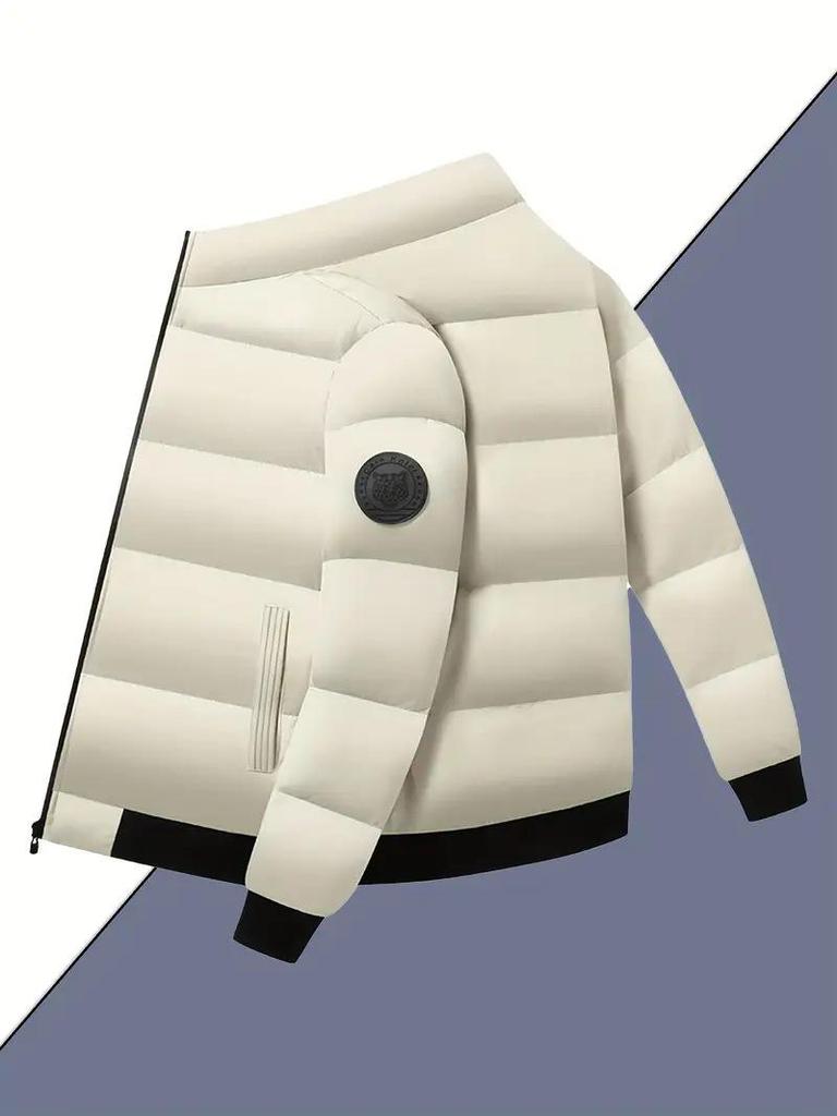 Winter Men's Thick Cotton Stand-Up Collar Jacket, Casual Korean Style Outerwear - New Arrival.