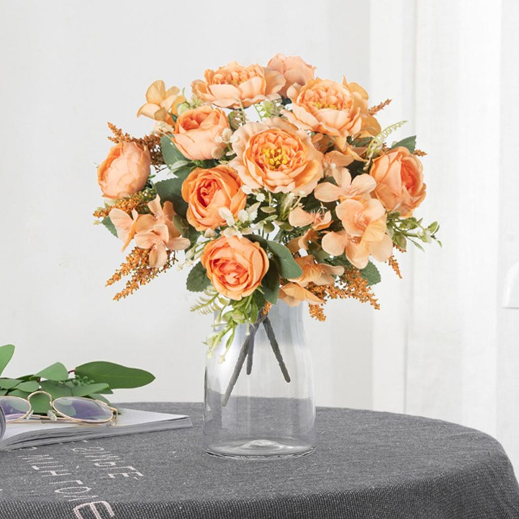 Artificial Flowers Silk Hydrangea Peony Wedding Flower Bundle Valentine's Day Home Room Vase Decora Diy Gift Wreath Scrapbooking