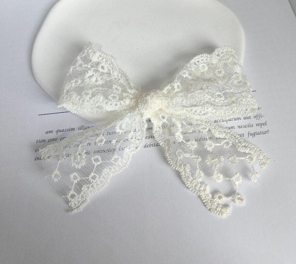 Сладкий темпераментный сетчатый кружевной бант для головы - аксессуары для волос и одежды своими руками