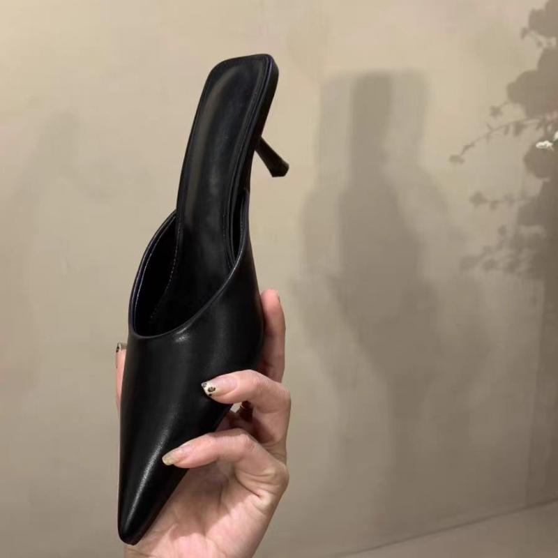 Fashion Spring New Leopard Print Women Slipper Pointed Toe Thin Low Heel Sandal Ladies Mules Shoes Zapatos Mujer