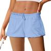 Женские спортивные шорты с высокой талией, шорты с эластичной резинкой на талии, летние повседневные пляжные шорты с карманами