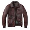 Китайский размер Vintage Red-Browm Flight A2 Мужская натуральная кожаная куртка Light Covered First Layer Cowhed Мужские куртки Осень и зима Пилот кожаная куртка