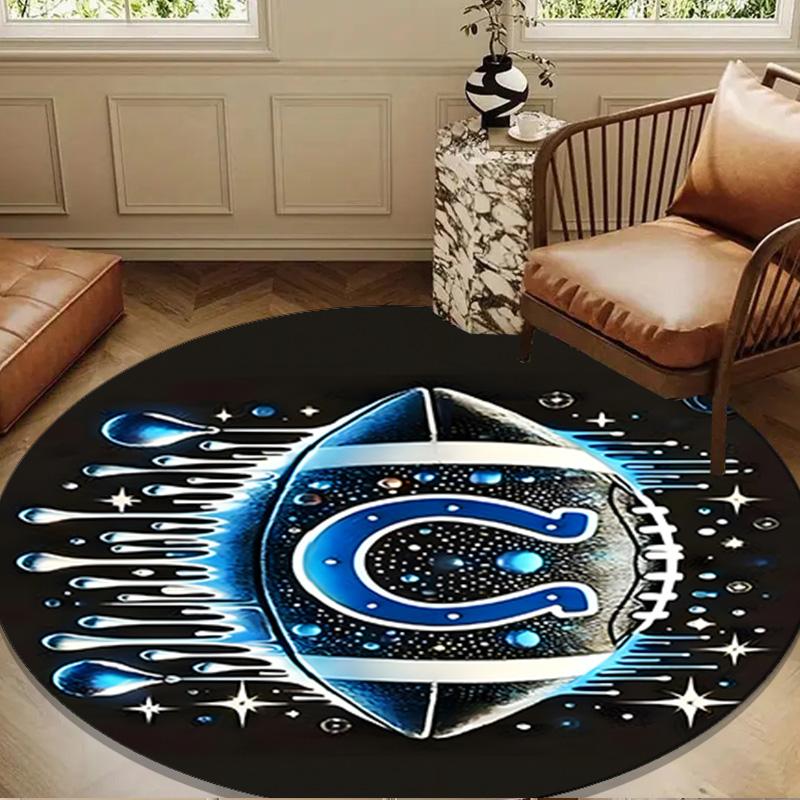 Indianapolis Colts Football Round mat, Anti-slip Circle Carpet Chair rug For livingroom,Bedroom, doormat home decor Gift Christmas Gifts