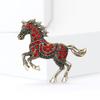 Casual Zodiac Animal Lapel Pins Luxury Metal Badge Pin Rhinestone Horse Brooches  New Year Gifts