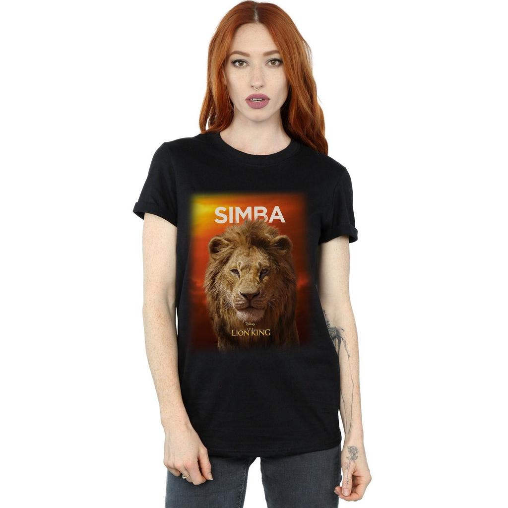 Disney Womens/Ladies The Lion King Movie Adult Simba Poster Cotton Boyfriend T-Shirt
