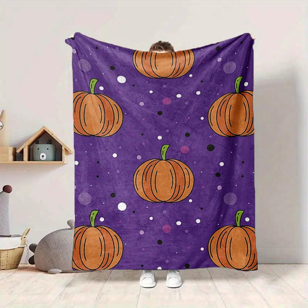1pc Pumpkin Pattern Blanket Warm, Cozy, And Soft, Suitable for Sofas, Beds, Cars, And Office Use.Perfect for Camping And Travel, Making It a Great Gif