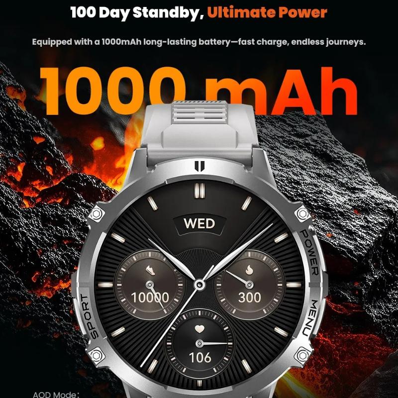 2026 Новые X3 Мужские Спортивные Умные Часы 1000 мАч Большая Батарея Встроенный GPS Компас Профессиональные Водонепроницаемые Hands Free Bluetooth Звонки Уличные Умные Часы