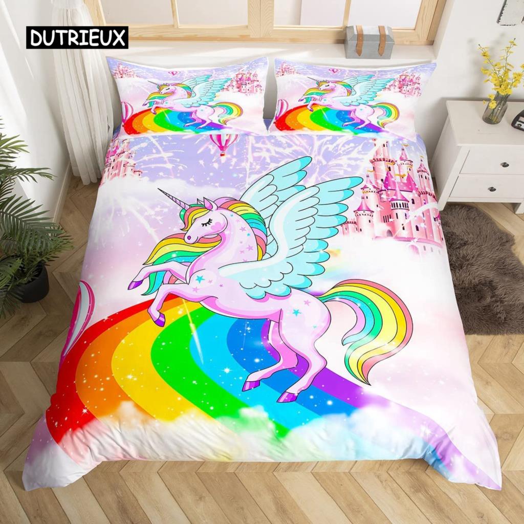 Одеяло с дельфином, пододеяльник размера King Size, милый пододеяльник с рисунком в виде единорога, комплект постельного белья с рисунком животных из мультфильмов, синий, океан, пляж, тема стеганого одеяла