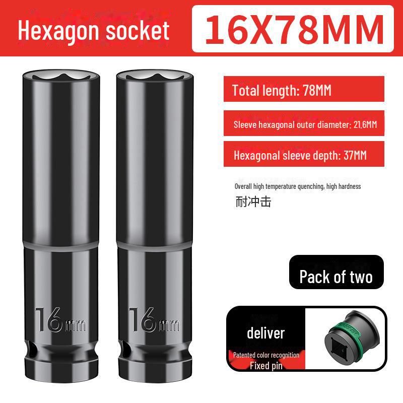 Green Forest 1/2 Electric Wrench Extended 12.5mm Hex Socket for Woodworking