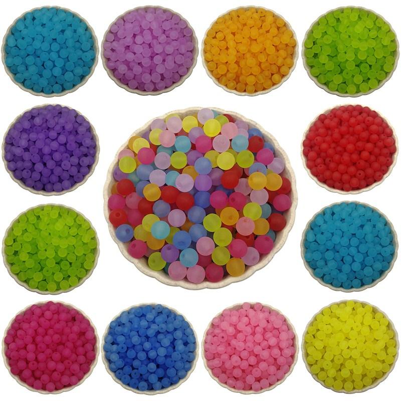 Креативная мода для изготовления ювелирных изделий, глазурь ярких цветов, аксессуары, круглые бусины, акрил, 200 шт., фурнитура из материала ручной работы, поделки своими руками
