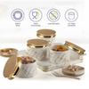Air Tight Dry Fruit Container Tray Set with Lid & Serving Tray, Snack Serving Bowls with Lid 430ml (4 Pieces, Polypropylene) (Marbello White)