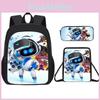 Astro Bot Student Backpack Threepiece Set With Breathable Oxford Fabric For School Kids