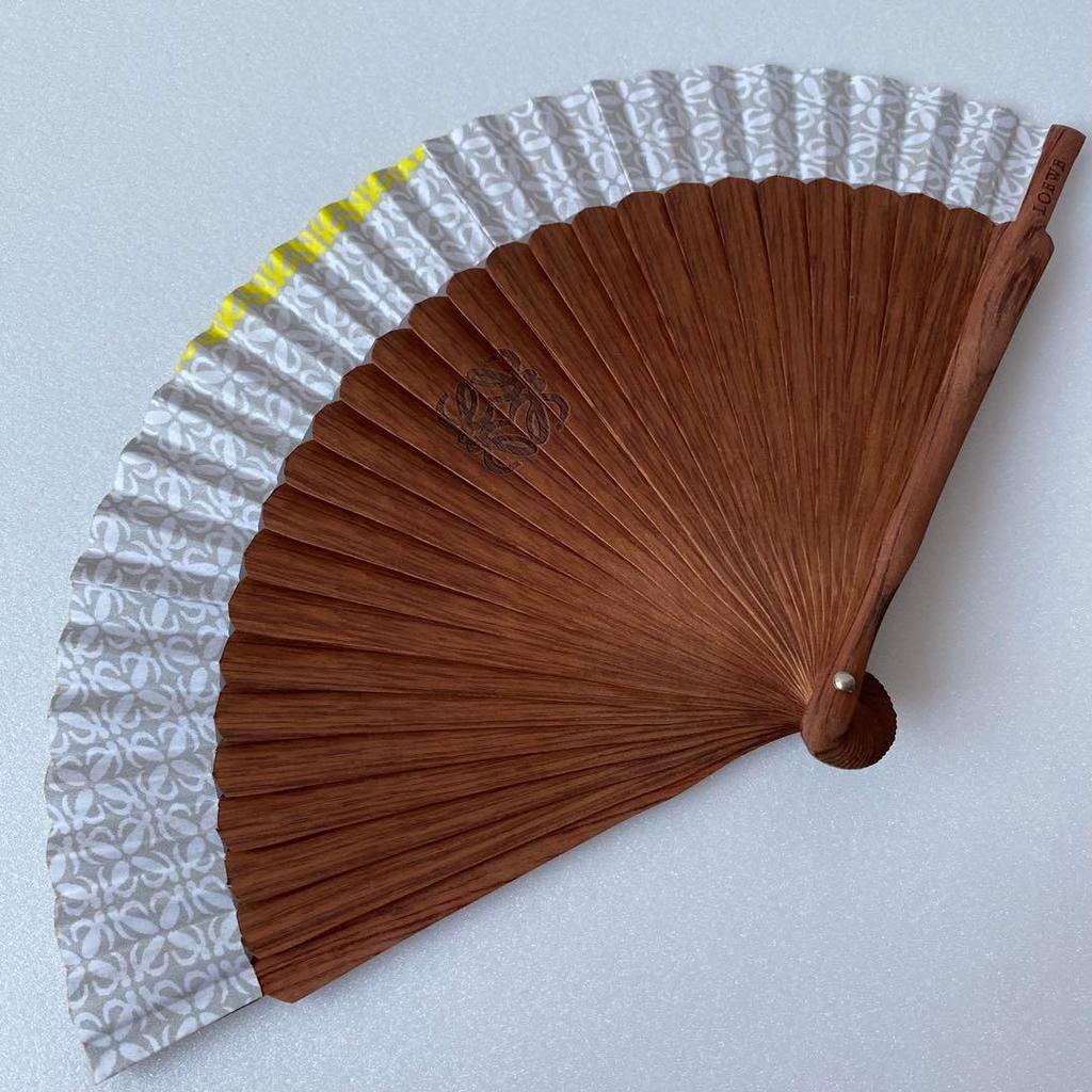 Used [Beautiful Condition] LOEWE Fan, Anagram Logo, Wooden, Made in Spain