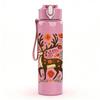 1PC Floral Folk Deer Art 750ml Color Plastic Sports Water Bottle Leakproof Flip Straw Lid Suitable for Sports Office Home Use