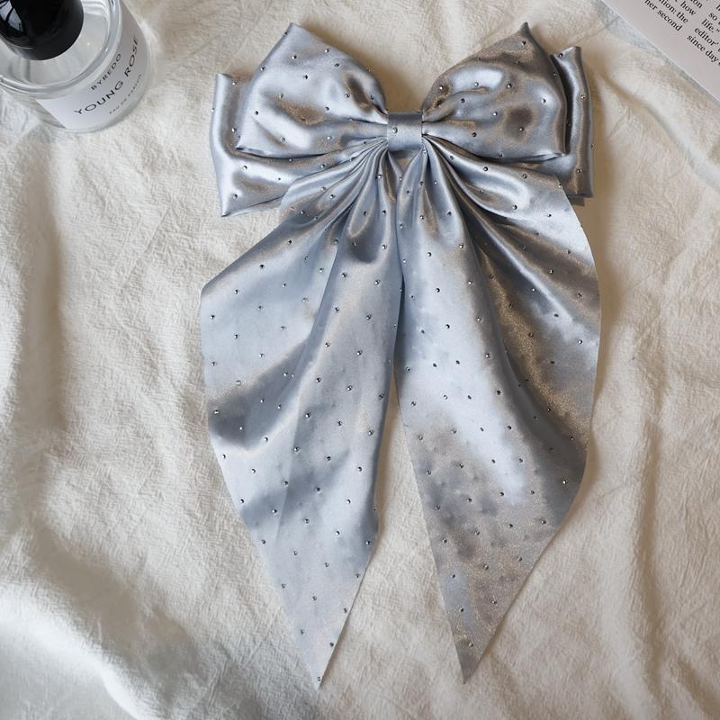 Женская Девичья Новая Заколка для Волос с Бантом и Лентами из Шифона, Заколка-Автомат с Бантом для Затылка, Пружинный Зажим для Волос, Головной Убор, Модные Аксессуары для Волос