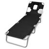 Day and Night - Day and Night Folding Steel Lounger with Black Steel Head Cushion